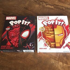 Buffalo Games - Pop It! - Spider-Man Marvel Miles Morales and Iron Man Metallic